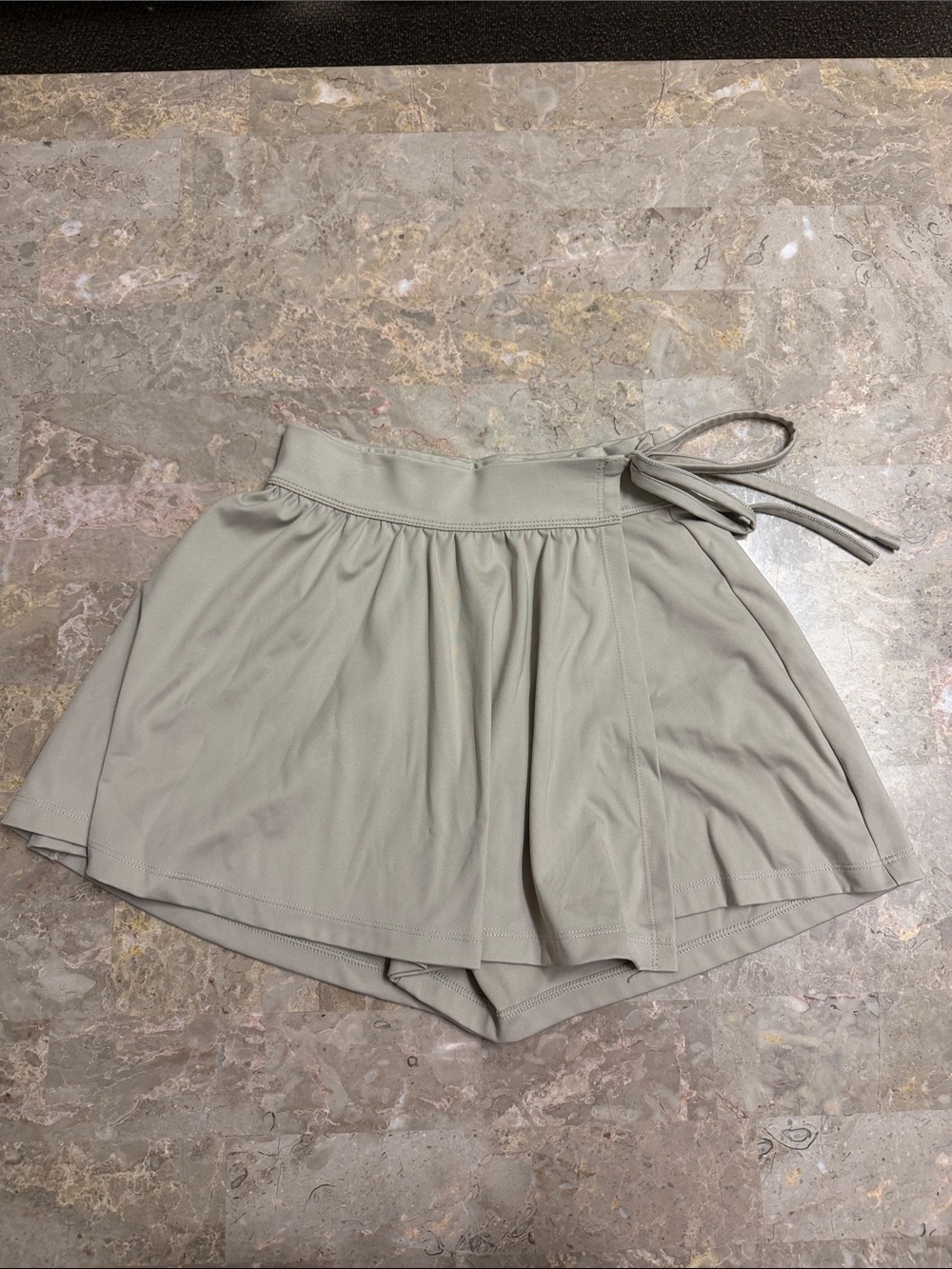 Madewell Light Gray Wrap Skort with Tie Waist
